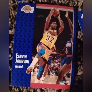 (set of 9) Fleer 91 Earvin Johnson Lakers Basketball Card Package set